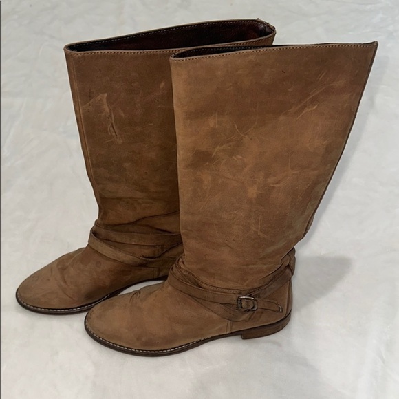 1937 Footwear Brown Over the Knee Suede Boots with Timeless Style - Picture 1 of 14